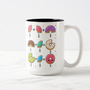 Tasse 2 Couleurs Blagues de maths sur les fractions de beignets