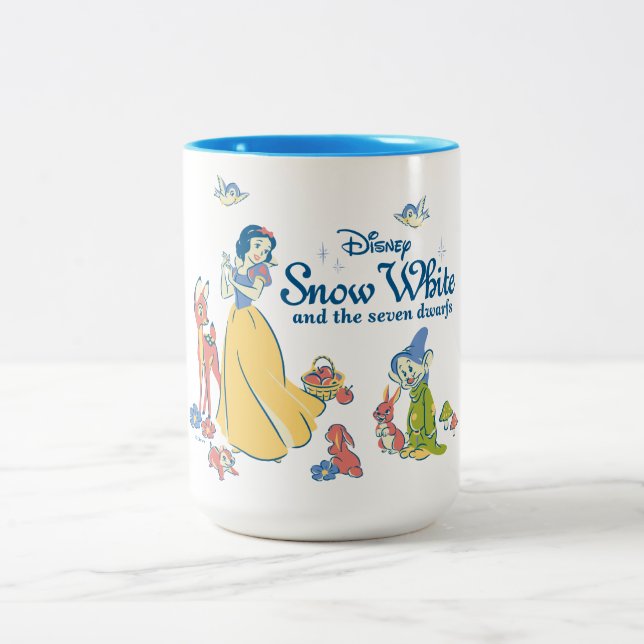 Tasse 2 Couleurs Blanche neige & Dopey avec des amis (Centre)