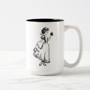 Tasse 2 Couleurs Blanche-Neige Tenir la pomme - Elégant croquis