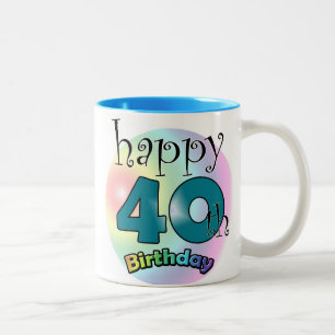 Tasse 2 Couleurs Blauwe Joyeux 40e anniversaire