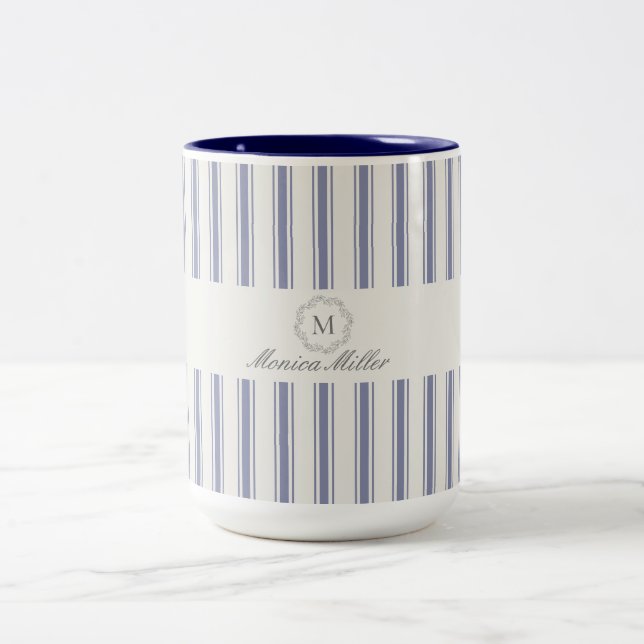 Tasse 2 Couleurs Bleu à rayures (Centre)