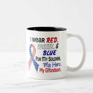 Tasse 2 Couleurs Bleu blanc rouge pour mon petit-fils