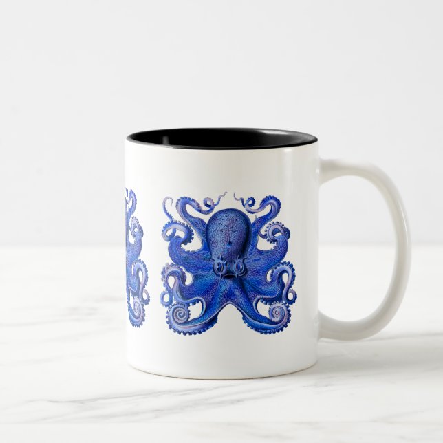 Tasse 2 Couleurs Bleu de poulpe de Haeckel (Droit)