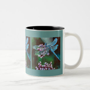 Tasse 2 Couleurs Bleu Dragonfly Repose Sur L'Ail Sauvage