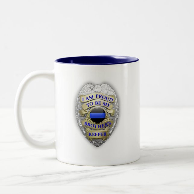 Tasse 2 Couleurs Bleu fin Brothers Keeper Badge (Gauche)