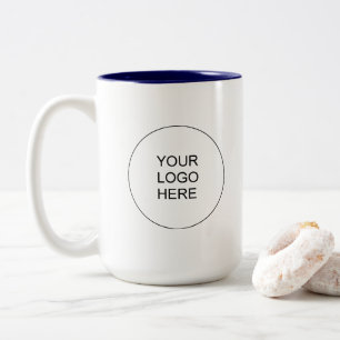 Tasse 2 Couleurs Bleu marine & Blanc Logo de marque d'entreprise Mi