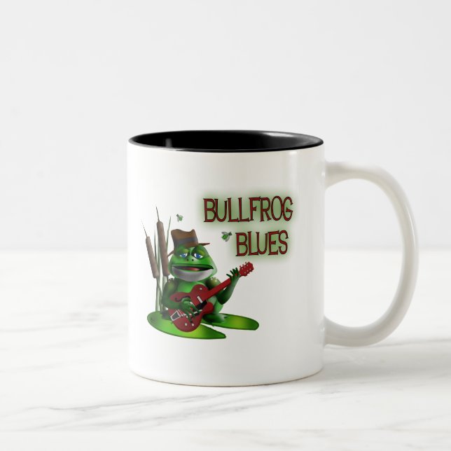 Tasse 2 Couleurs Bleus de grenouille mugissante (Droit)