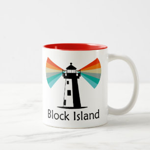 Tasse 2 Couleurs Block Island Lighthouse Rainbow