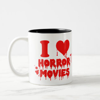 Tasse 2 Couleurs Bloody I Love Heart Horror Films