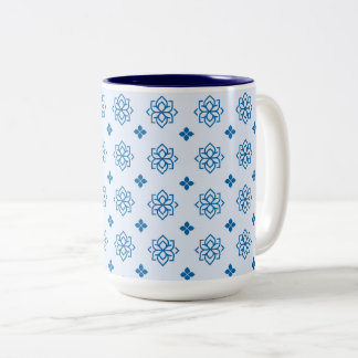 Tasse 2 Couleurs Blue Botanical Inspired Motif