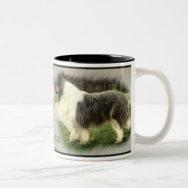Tasse 2 Couleurs Blue Merle Rough Collie Cadeaux (Droit)