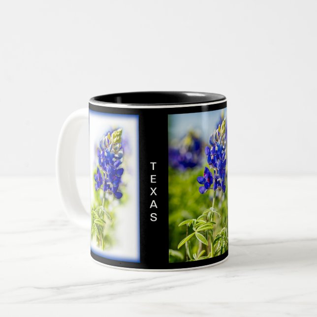 Tasse 2 Couleurs Bluebonnets du Texas (Devant gauche)