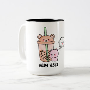 Tasse 2 Couleurs Boba Vibes, Vaisselle mignonne pour les amateurs d