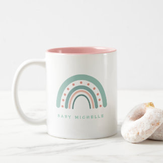 Tasse 2 Couleurs Boho aquarelle arc-en-ciel personnalisé