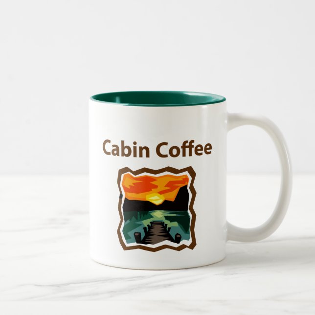 Tasse 2 Couleurs Bois de café Cabine (Droit)