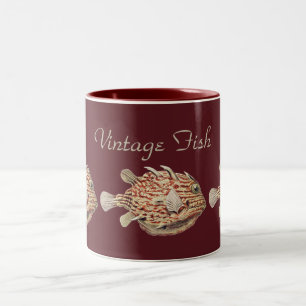 Tasse 2 Couleurs Boîte aux poissons rouges nautiques vintage d'Erns