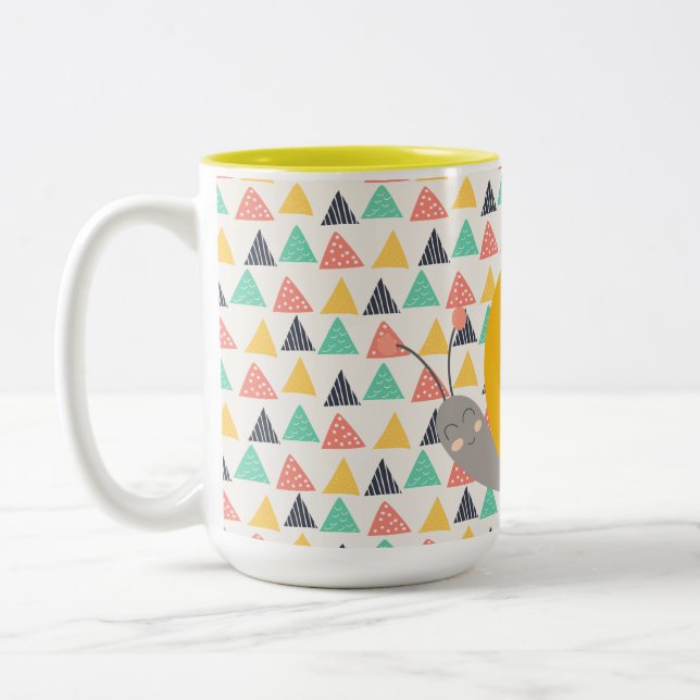 Tasse 2 Couleurs Bon escargot sur les triangles (Gauche)