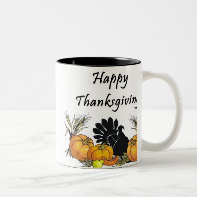 Tasse 2 Couleurs Bon thanksgiving (Droit)
