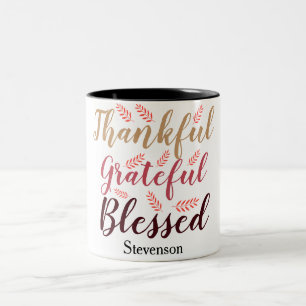 Tasse 2 Couleurs bon thanksgiving Remerciant, Reconnaissant, Béni