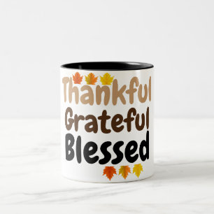 Tasse 2 Couleurs bon thanksgiving Remerciant, Reconnaissant, Béni