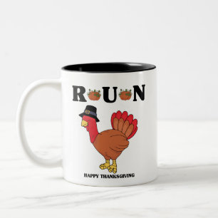 Tasse 2 Couleurs Bon thanksgiving Run - Thanksgiving Drôle Citation
