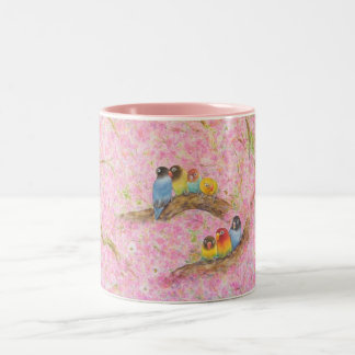 Tasse 2 Couleurs Bonheur de famille rose