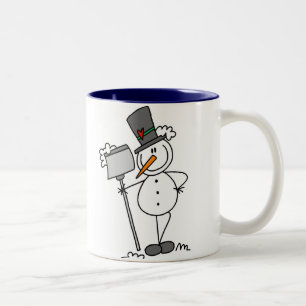 Tasse 2 Couleurs Bonhomme de neige avec pelle