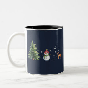 Tasse 2 Couleurs Bonhomme de neige de Noël Arbre de Noël Renne Sais