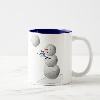 Tasse 2 Couleurs Bonhomme de neige de volleyball