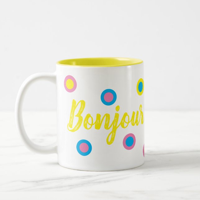 Tasse 2 Couleurs Bonjour (Gauche)