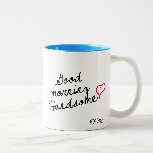Tasse 2 Couleurs Bonjour beau ! (Droit)