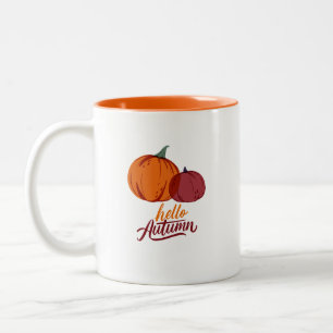Tasse 2 Couleurs Bonjour Citrouilles d'automne