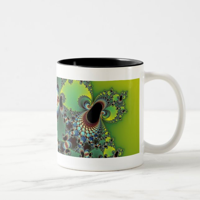 Tasse 2 Couleurs Bonjour - fractale (Droit)