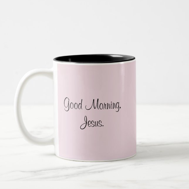 Tasse 2 Couleurs Bonjour, Jésus (Gauche)