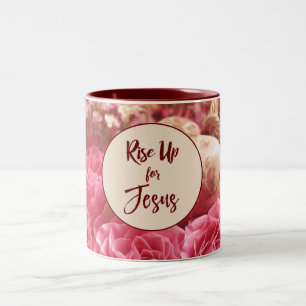 Tasse 2 Couleurs Bonjour ; Levez-vous pour la citation de Jésus
