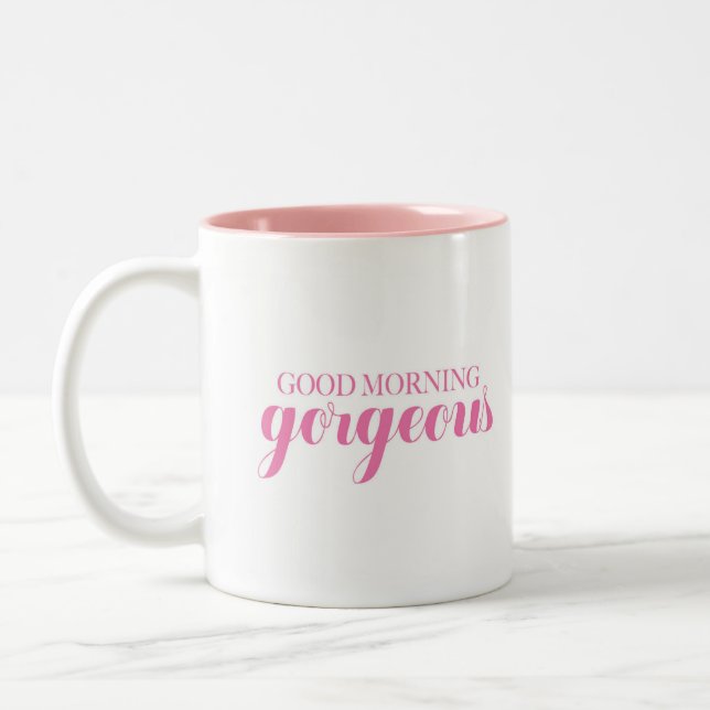 Tasse 2 Couleurs Bonjour magnifique (Gauche)