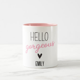 Tasse 2 Couleurs Bonjour magnifique mignonne