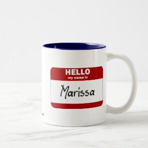 Tasse 2 Couleurs Bonjour mon nom est Marissa (rouge)