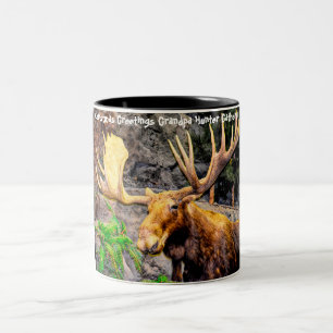 Tasse 2 Couleurs Bonjour Noël Grand-père Hunter Gatherer