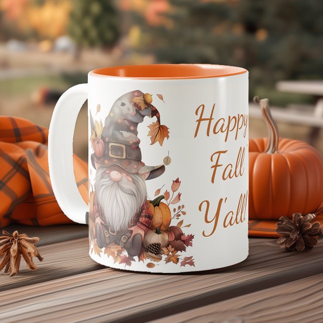 Tasse 2 Couleurs Bonne Chute, Y'all Gnome (Créateur téléchargé)