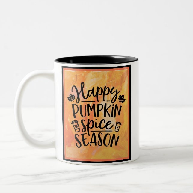 Tasse 2 Couleurs Bonne saison épicée Citrouille mignonne automne (Gauche)