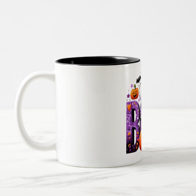 Tasse 2 Couleurs Boo Cute Ghost Halloween Design (Gauche)