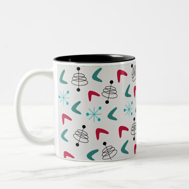 Tasse 2 Couleurs Boomerangs atomiques modernes du milieu du siècle (Gauche)