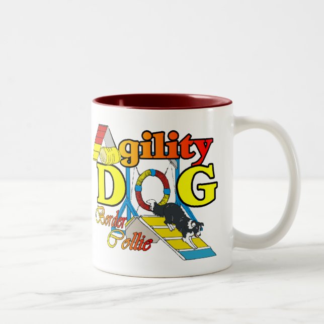 Tasse 2 Couleurs Bordure Collie Cadeaux d'agilité (Droit)