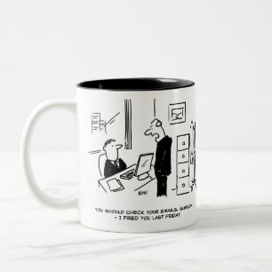 Tasse 2 Couleurs Boss lance un employé de bureau par courrier élect