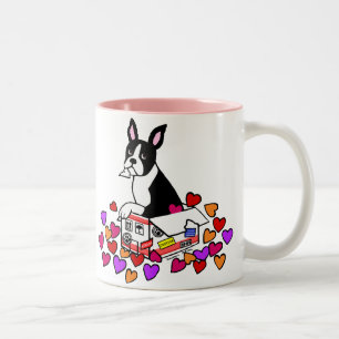 Tasse 2 Couleurs Boston Terrier dans la bande dessinée de boîte