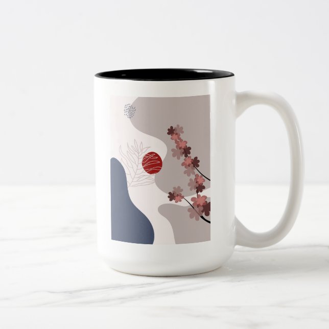 Tasse 2 Couleurs Botanique Boho Blue Magenta (Droit)