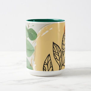 Tasse 2 Couleurs Botanique Boho Green Orange
