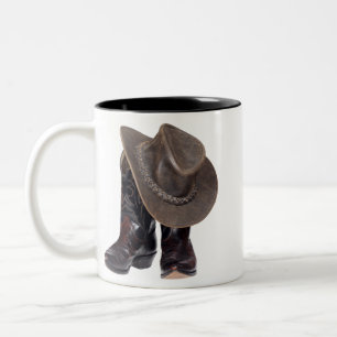 Tasse 2 Couleurs Bottes et casquette de cowboy