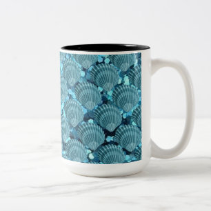 Tasse 2 Couleurs Bouchon de coquillage turquoise